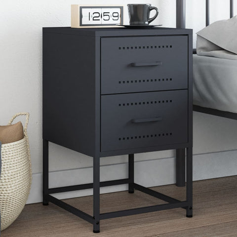 vidaXL Bedside Cabinet Anthracite 36x39x60.5 cm Steel
