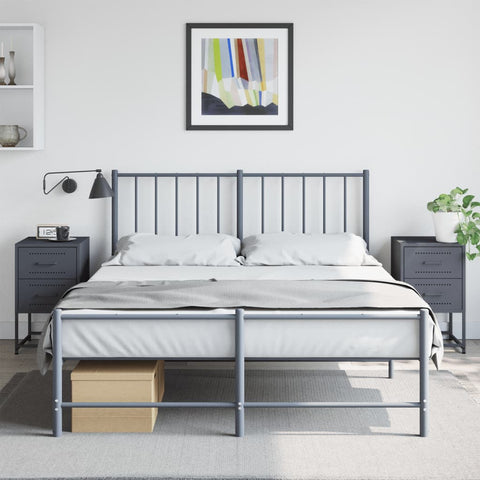 vidaXL Bedside Cabinets 2 pcs Anthracite 36x39x60.5 cm Steel