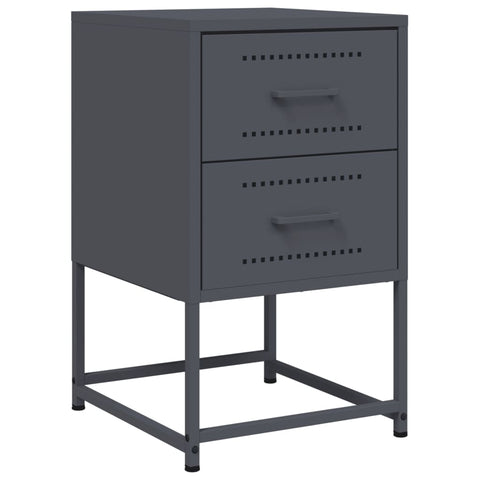 vidaXL Bedside Cabinets 2 pcs Anthracite 36x39x60.5 cm Steel