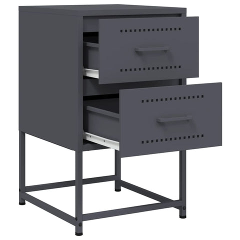 vidaXL Bedside Cabinets 2 pcs Anthracite 36x39x60.5 cm Steel