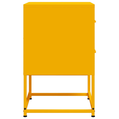 vidaXL Bedside Cabinet Mustard Yellow 36x39x60.5 cm Steel