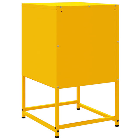 vidaXL Bedside Cabinet Mustard Yellow 36x39x60.5 cm Steel