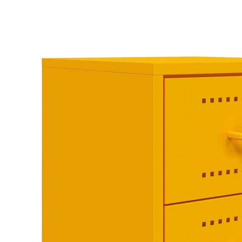 vidaXL Bedside Cabinet Mustard Yellow 36x39x60.5 cm Steel