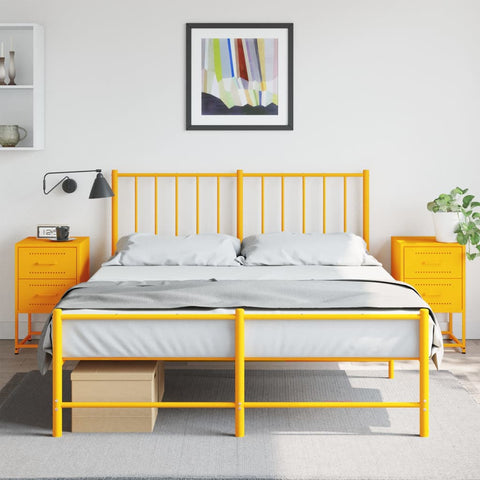 vidaXL Bedside Cabinets 2 pcs Mustard Yellow 36x39x60.5 cm Steel