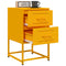 vidaXL Bedside Cabinets 2 pcs Mustard Yellow 36x39x60.5 cm Steel