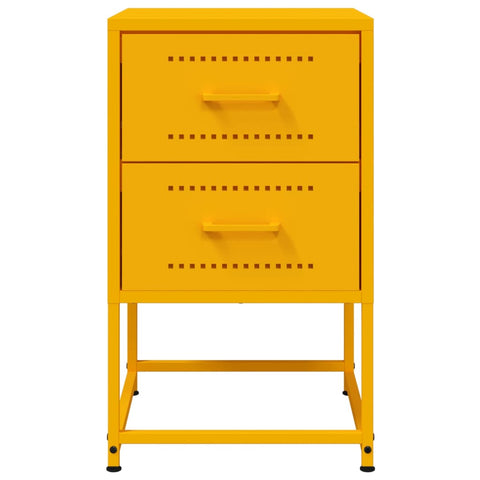 vidaXL Bedside Cabinets 2 pcs Mustard Yellow 36x39x60.5 cm Steel