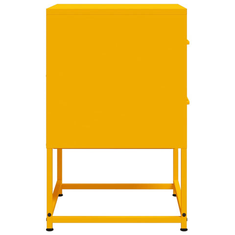 vidaXL Bedside Cabinets 2 pcs Mustard Yellow 36x39x60.5 cm Steel