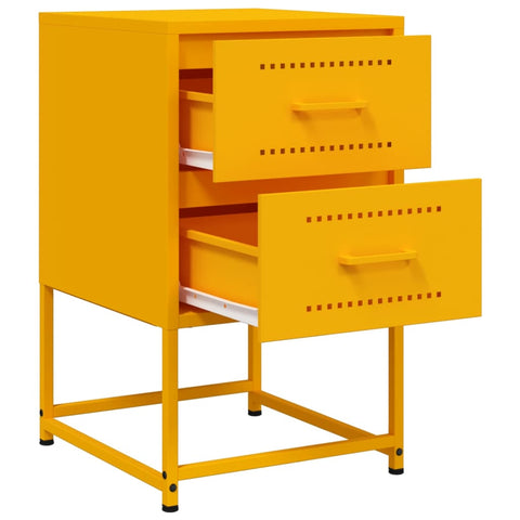 vidaXL Bedside Cabinets 2 pcs Mustard Yellow 36x39x60.5 cm Steel