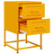 vidaXL Bedside Cabinets 2 pcs Mustard Yellow 36x39x60.5 cm Steel