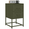 vidaXL Bedside Cabinet Olive Green 36x39x60.5 cm Steel