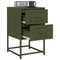 vidaXL Bedside Cabinet Olive Green 36x39x60.5 cm Steel
