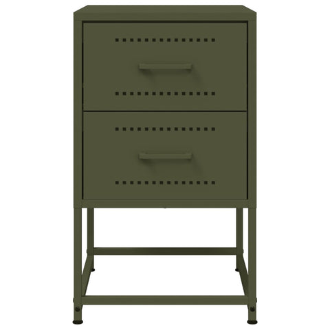 vidaXL Bedside Cabinet Olive Green 36x39x60.5 cm Steel