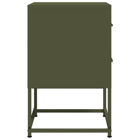 vidaXL Bedside Cabinet Olive Green 36x39x60.5 cm Steel