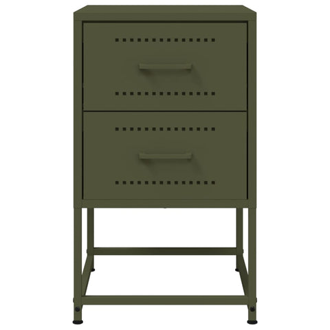 vidaXL Bedside Cabinets 2 pcs Olive Green 36x39x60.5 cm Steel