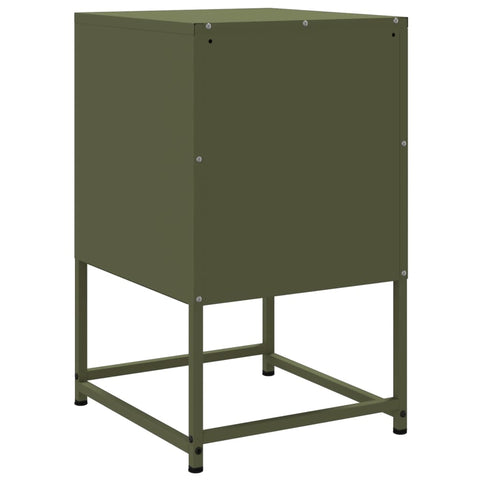 vidaXL Bedside Cabinets 2 pcs Olive Green 36x39x60.5 cm Steel