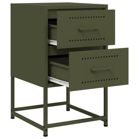 vidaXL Bedside Cabinets 2 pcs Olive Green 36x39x60.5 cm Steel