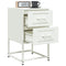 vidaXL Bedside Cabinet White 36x39x60.5 cm Steel