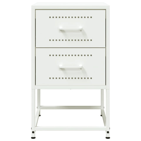 vidaXL Bedside Cabinet White 36x39x60.5 cm Steel