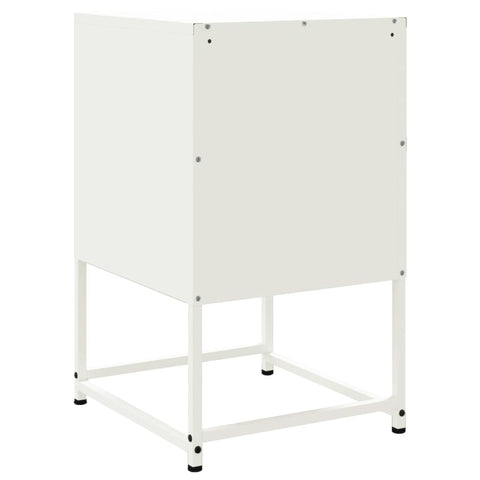 vidaXL Bedside Cabinet White 36x39x60.5 cm Steel