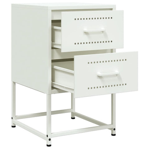 vidaXL Bedside Cabinet White 36x39x60.5 cm Steel