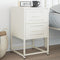 vidaXL Bedside Cabinet White 36x39x60.5 cm Steel
