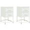 vidaXL Bedside Cabinets 2 pcs White 36x39x60.5 cm Steel