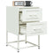 vidaXL Bedside Cabinets 2 pcs White 36x39x60.5 cm Steel