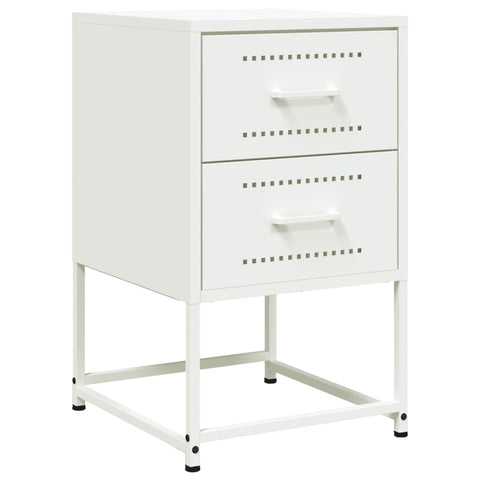 vidaXL Bedside Cabinets 2 pcs White 36x39x60.5 cm Steel