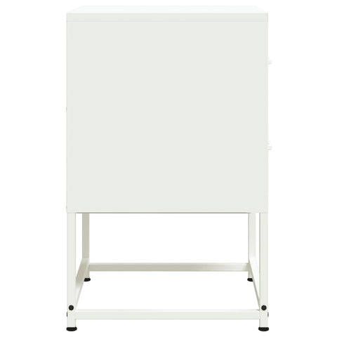 vidaXL Bedside Cabinets 2 pcs White 36x39x60.5 cm Steel