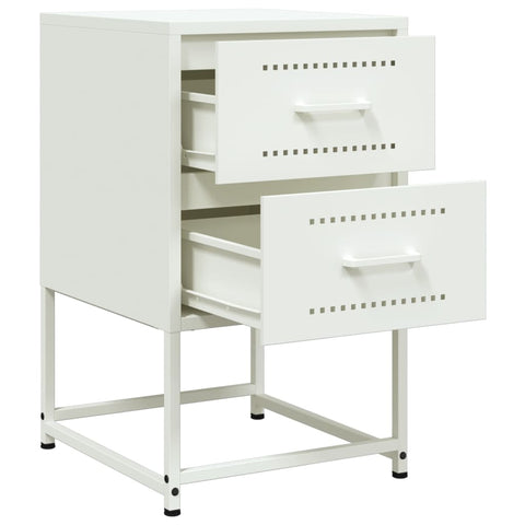 vidaXL Bedside Cabinets 2 pcs White 36x39x60.5 cm Steel