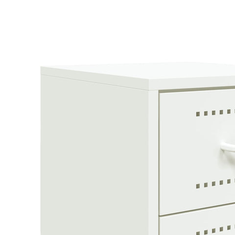 vidaXL Bedside Cabinets 2 pcs White 36x39x60.5 cm Steel