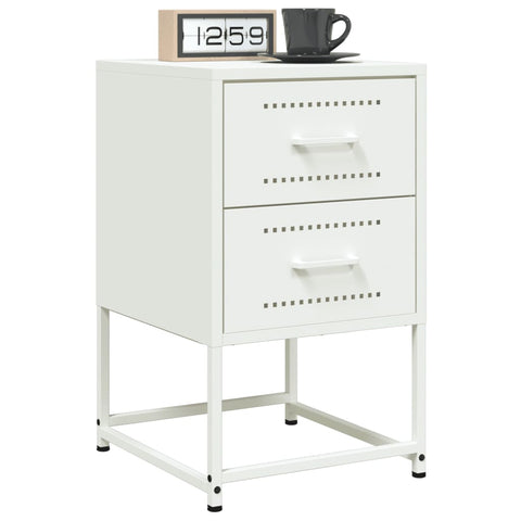 vidaXL Bedside Cabinets 2 pcs White 36x39x60.5 cm Steel