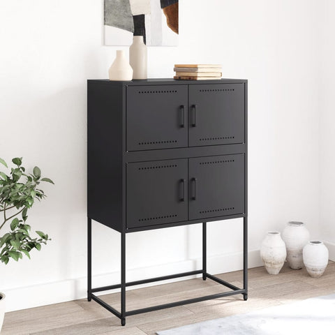 vidaXL Sideboard Black 68.5x38.5x107 cm Steel