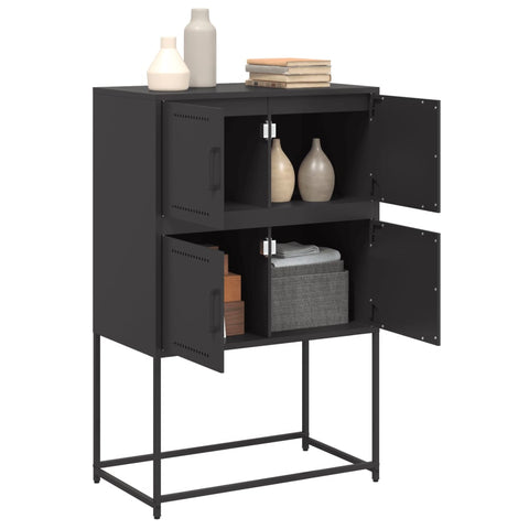 vidaXL Sideboard Black 68.5x38.5x107 cm Steel