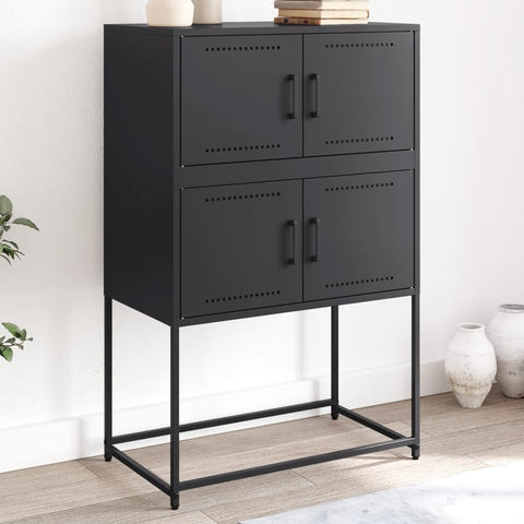 vidaXL Sideboard Black 68.5x38.5x107 cm Steel