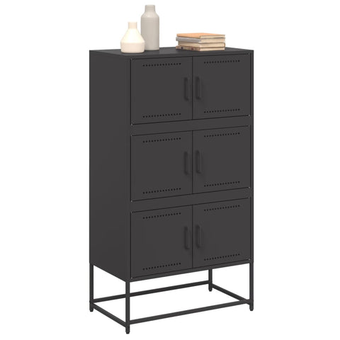 vidaXL Sideboard Black 68.5x38.5x123.5 cm Steel