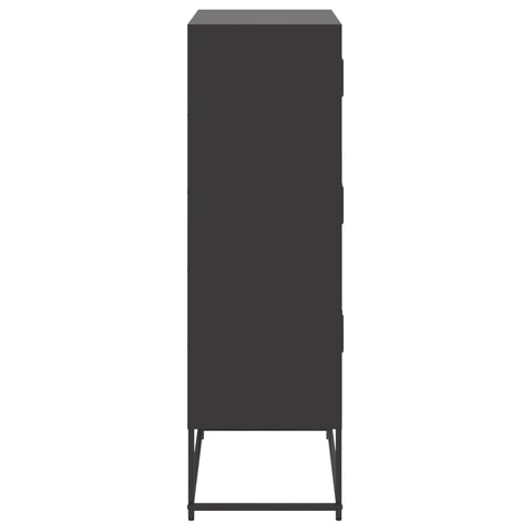 vidaXL Sideboard Black 68.5x38.5x123.5 cm Steel
