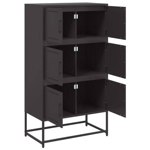 vidaXL Sideboard Black 68.5x38.5x123.5 cm Steel