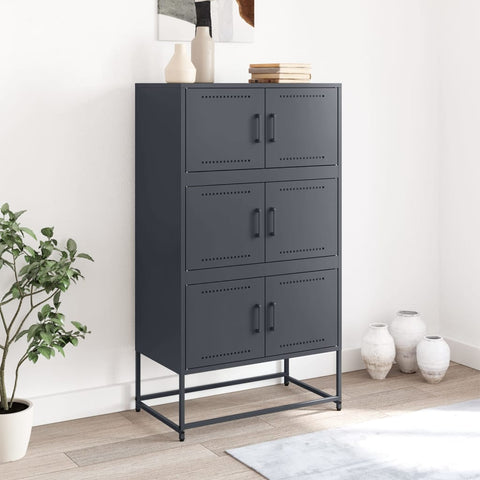 vidaXL Sideboard Anthracite 68.5x38.5x123.5 cm Steel