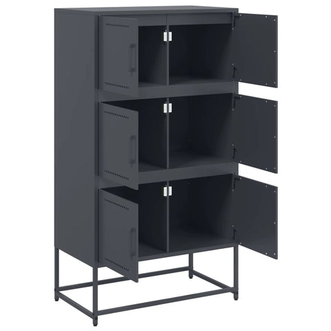 vidaXL Sideboard Anthracite 68.5x38.5x123.5 cm Steel