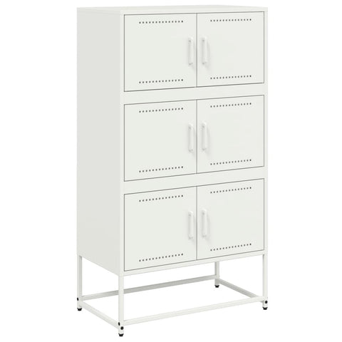vidaXL Sideboard White 68.5x38.5x123.5 cm Steel