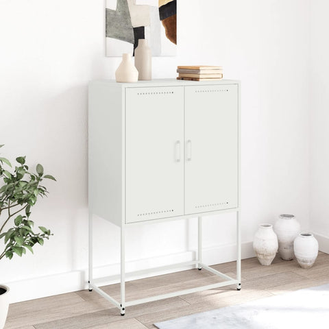 vidaXL Highboard White 68.5x38.5x107 cm Steel
