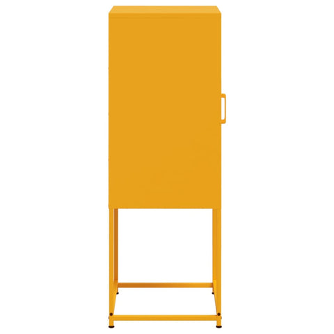 vidaXL Highboard Mustard Yellow 36x39x107 cm Steel