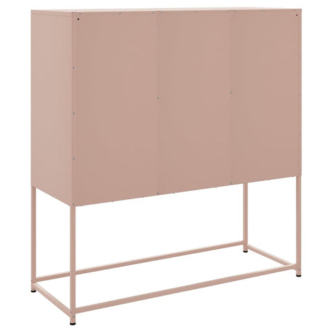 vidaXL Highboard Pink 100.5x39x107 cm Steel
