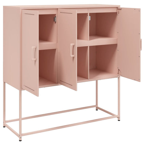 vidaXL Highboard Pink 100.5x39x107 cm Steel