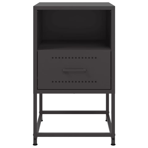 vidaXL Bedside Cabinets 2 pcs Black 36x39x60.5 cm Steel
