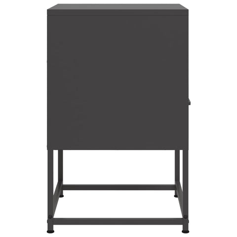 vidaXL Bedside Cabinets 2 pcs Black 36x39x60.5 cm Steel