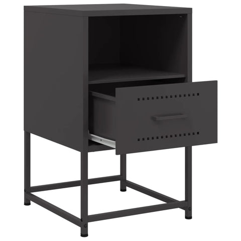 vidaXL Bedside Cabinets 2 pcs Black 36x39x60.5 cm Steel