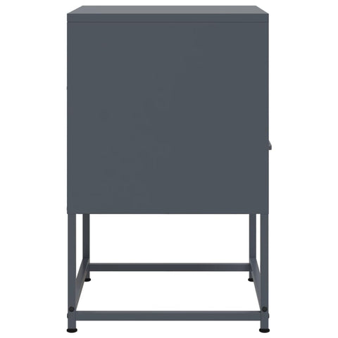 vidaXL Bedside Cabinet Anthracite 36x39x60.5 cm Steel