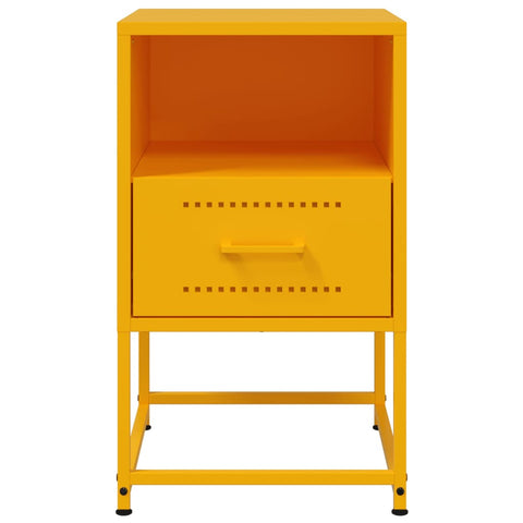 vidaXL Bedside Cabinet Mustard Yellow 36x39x60.5 cm Steel
